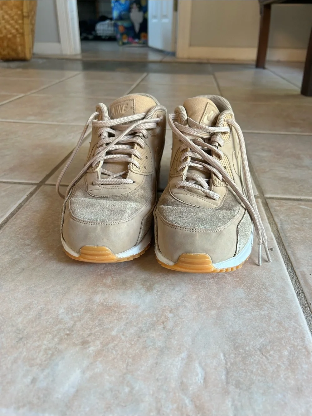 Nike Air Max Men's Casual Lace-Up Sneakers in Beige